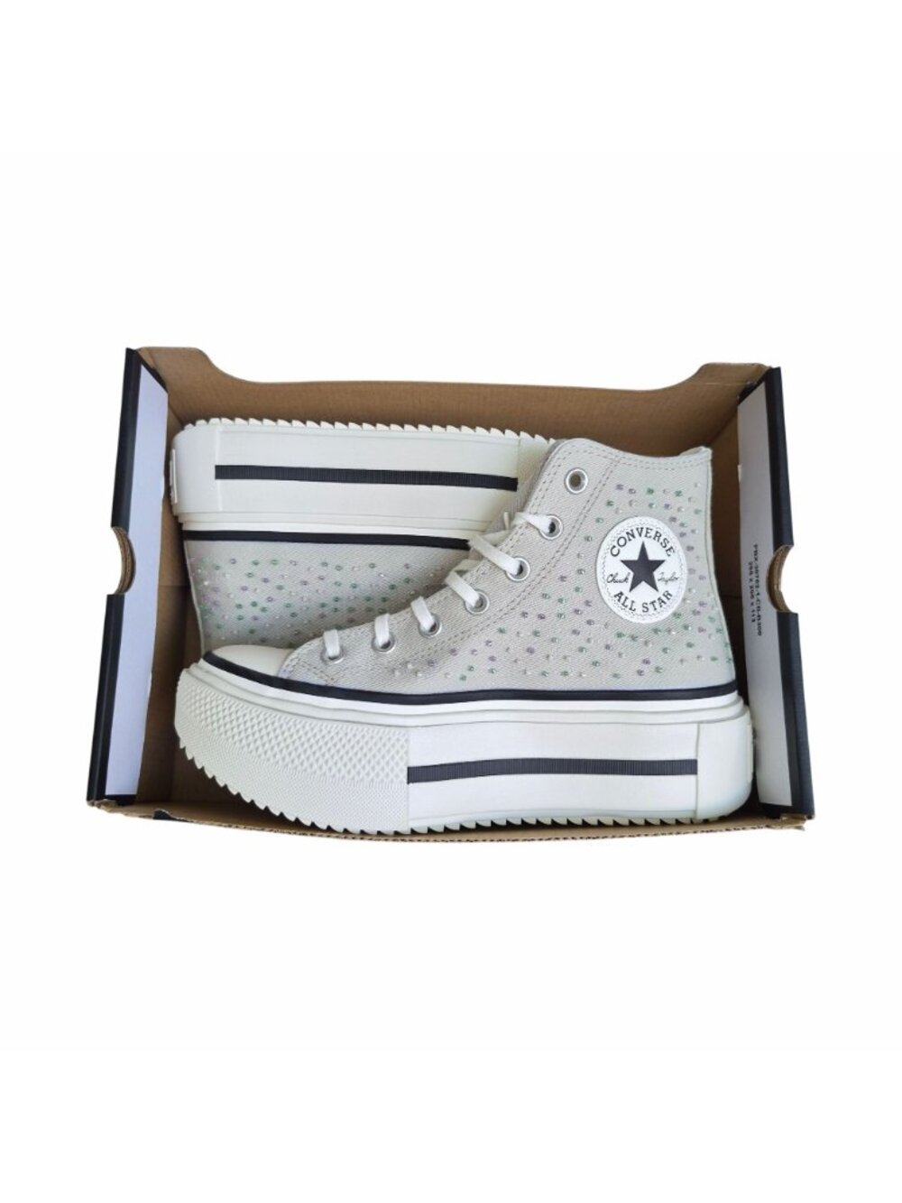 ⭐Converse Chuck Lift Double Stack Beading Sz 7 Womens shoes Sneaker Gray A19339C - Picture 8 of 13